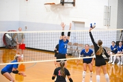 Blocking the volleyball