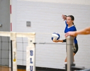 Serving the volleyball